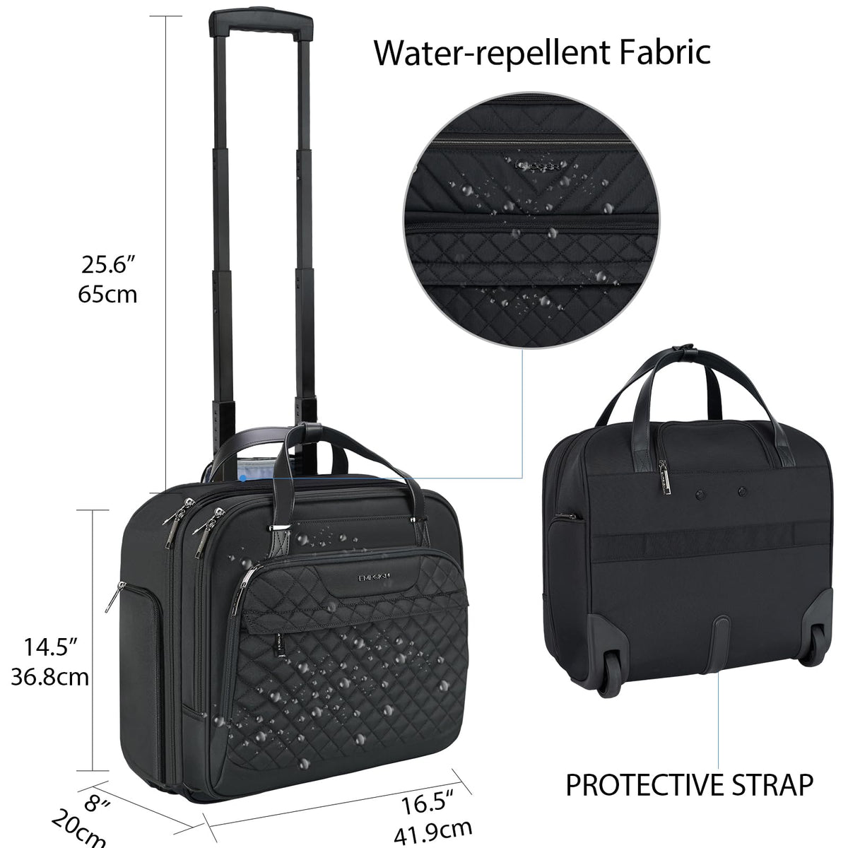 Rolling Laptop Bag 15.6 Inch Black U293499