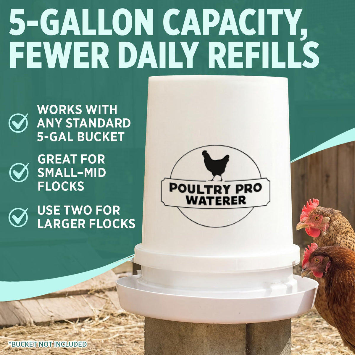 Chicken Waterer for 5 Gallon Bucket S122