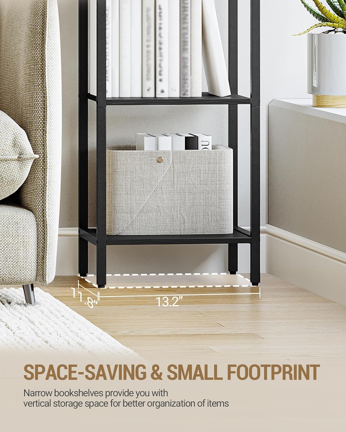 Narrow Bookshelf with Steel Frame N112719
