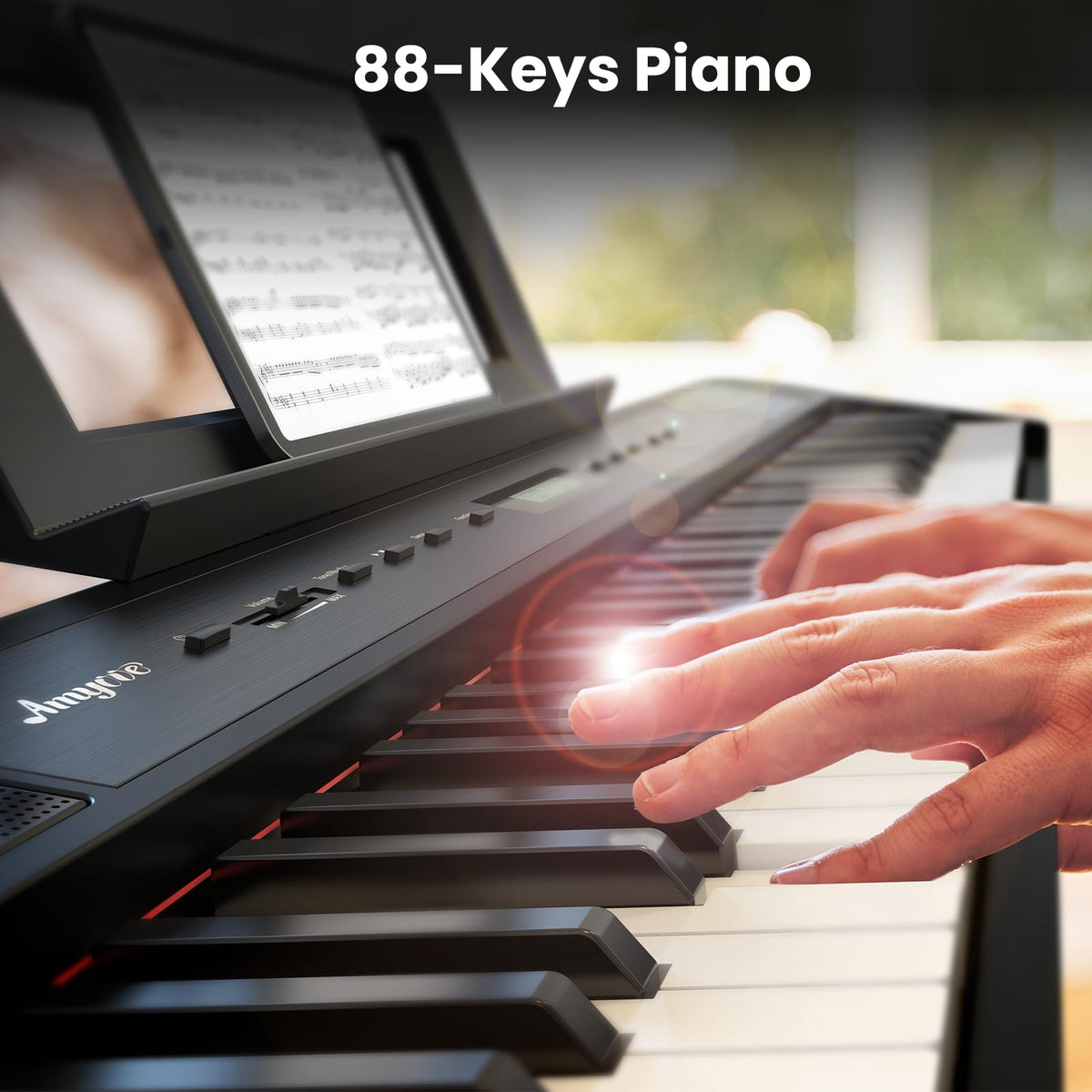 88 Keys Weighted Hammer Portable Electric Keyboard Piano with Stand F602