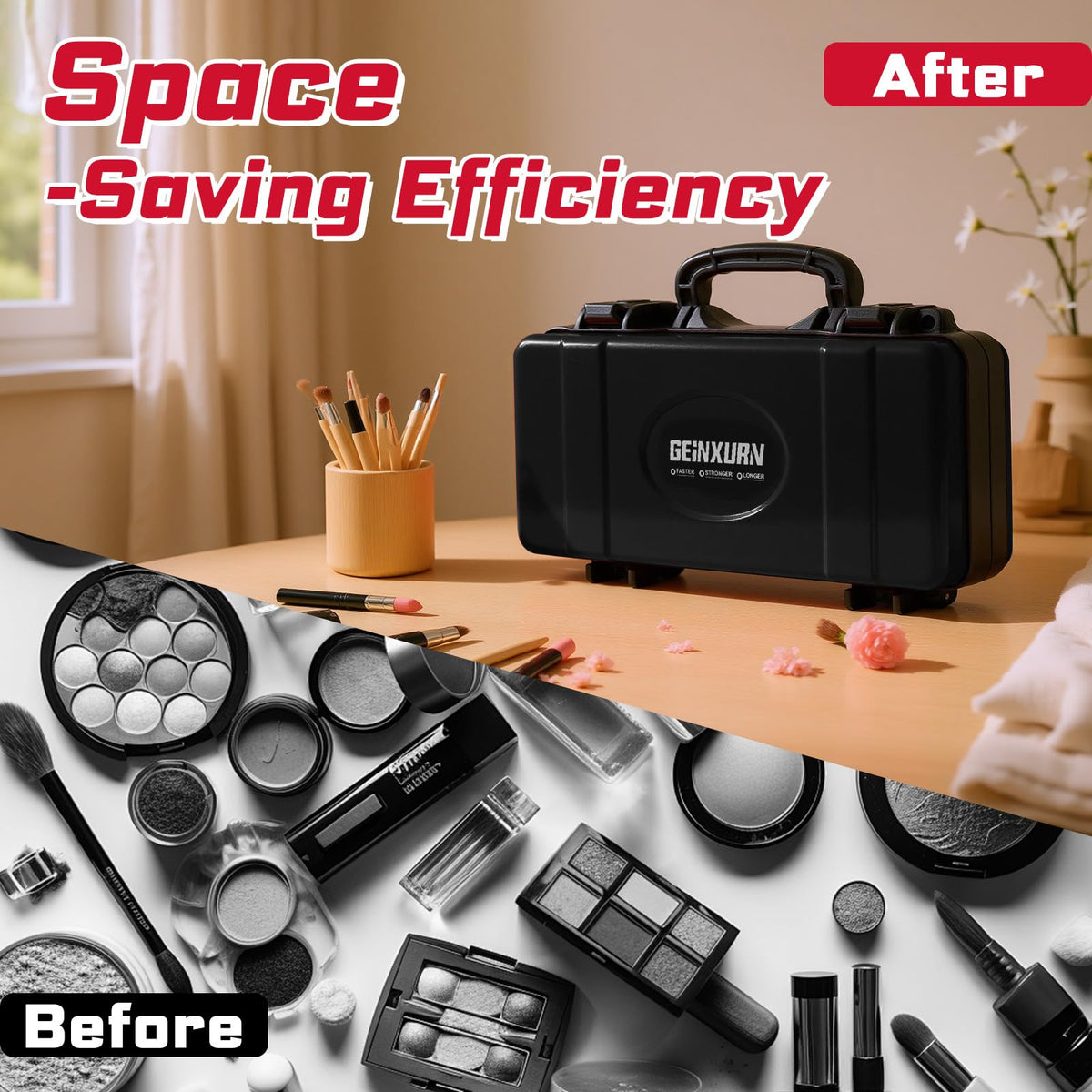Black Steel Tool Box with Safety Latch and Handle B3821