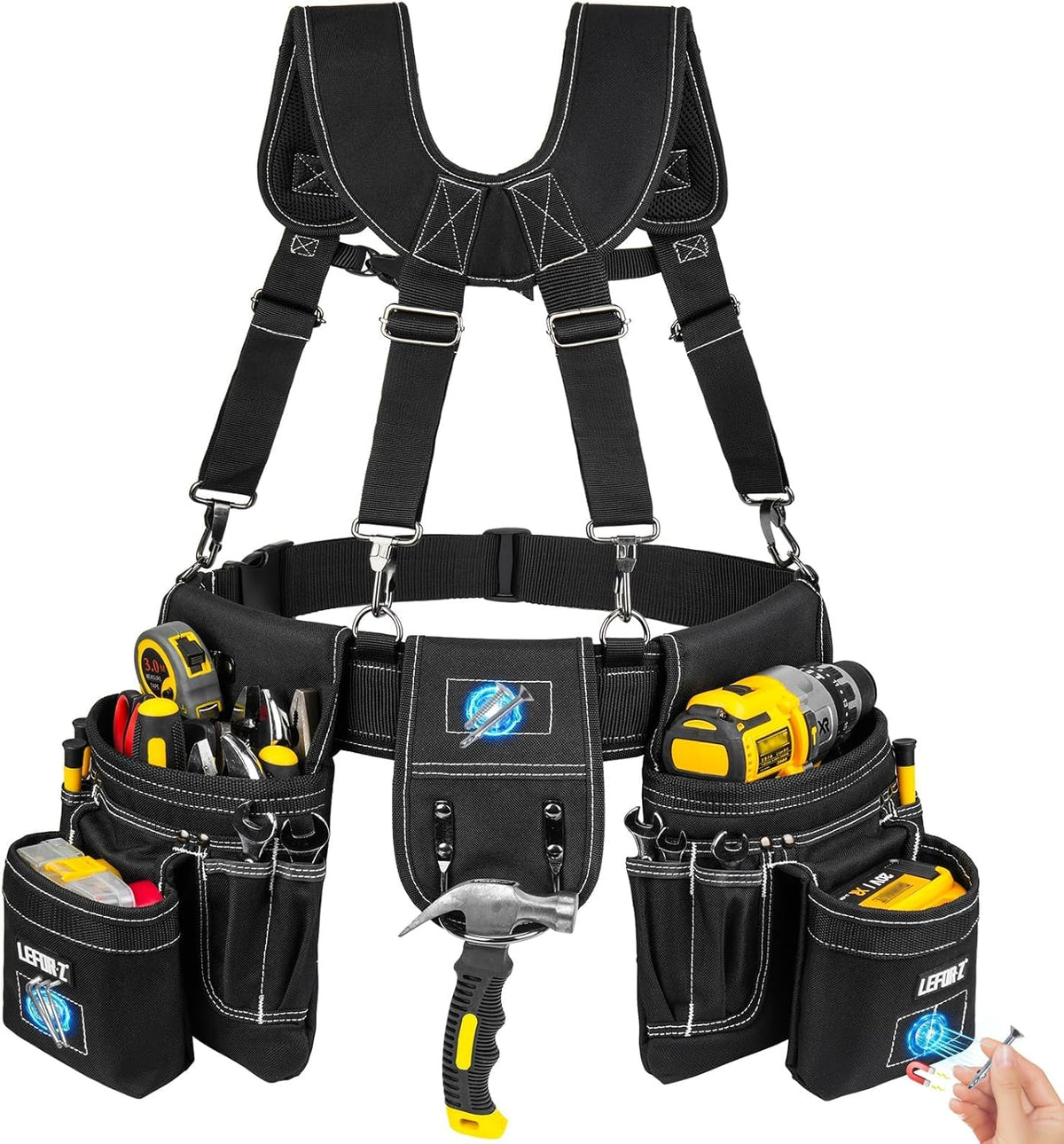 27-Pockets Heavy Duty Tool Belt with Suspenders M329381