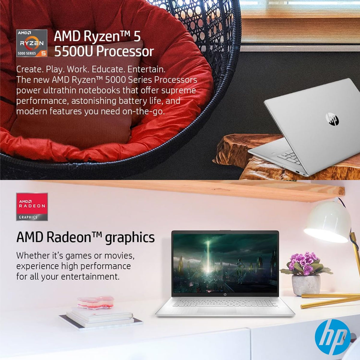 17.3" Touchscreen Laptop AMD Ryzen 5 16GB RAM 1TB SSD Natural Silver V403800