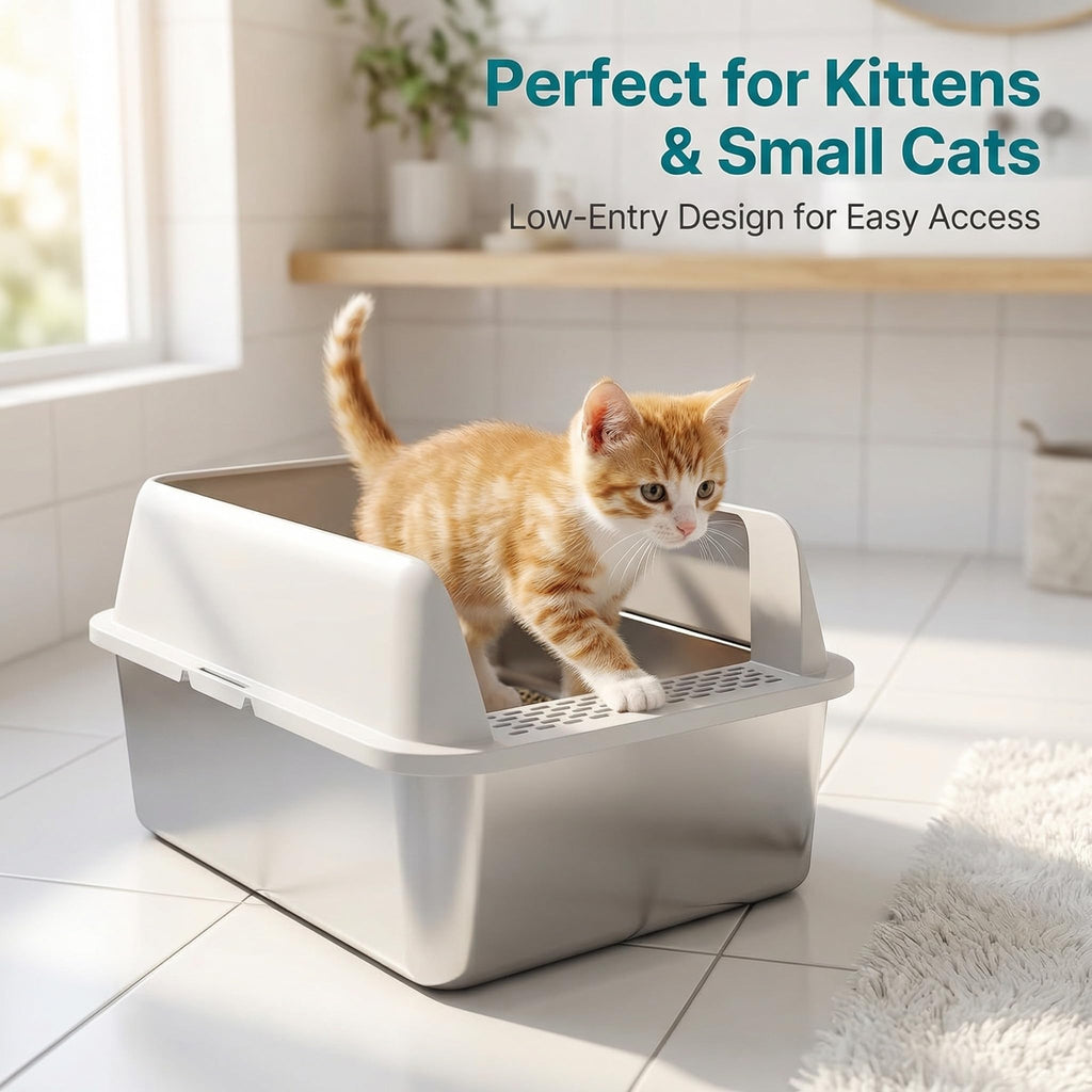 Enclosed Stainless Steel Sifting Litter Box M5962