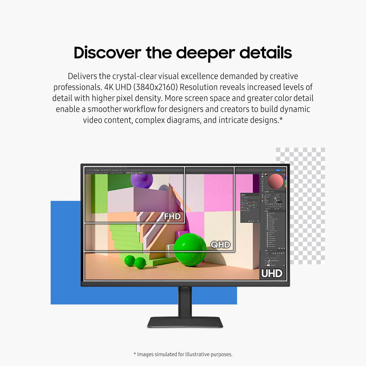 32" 4K UHD Computer Monitor with HDMI DisplayPort USB-A F543560