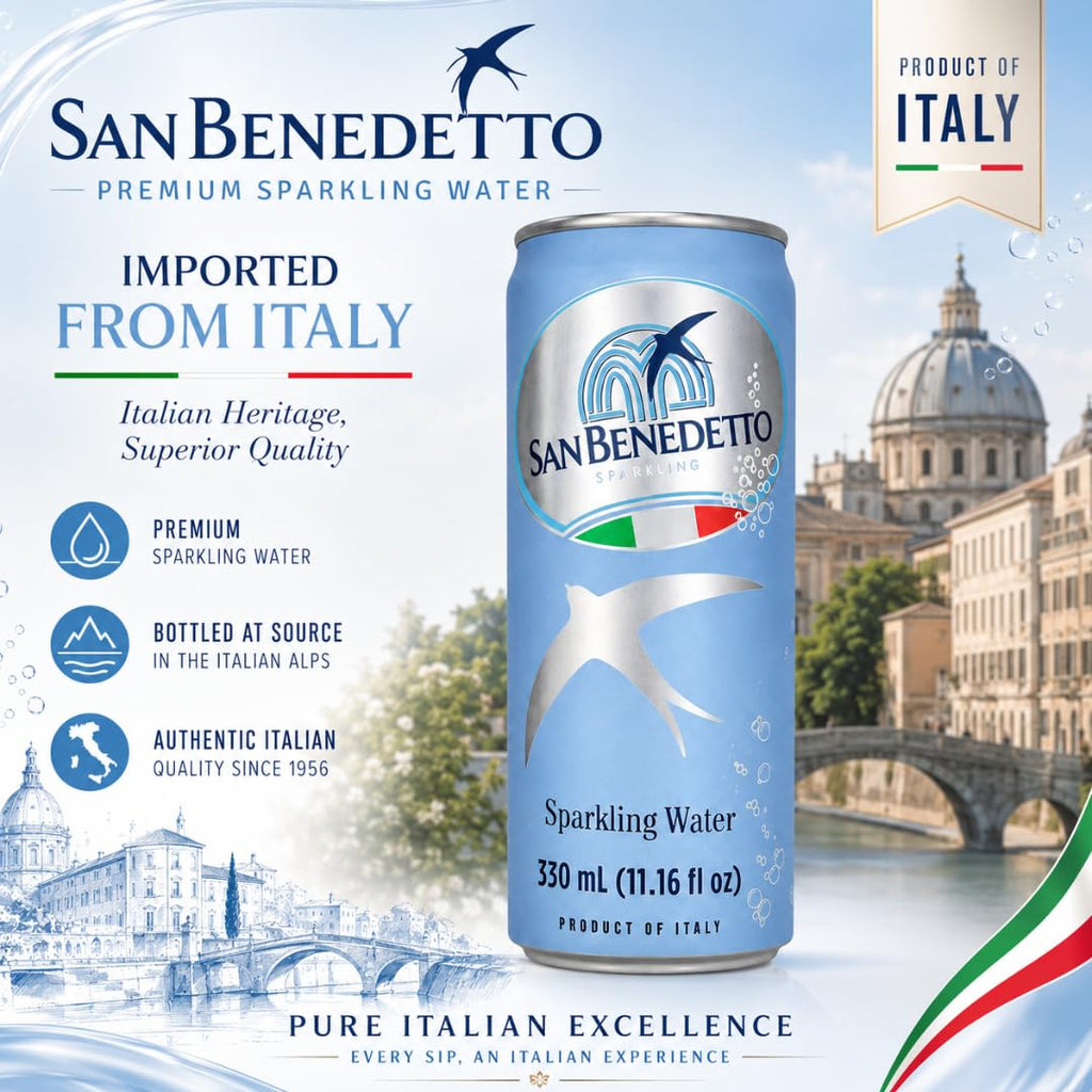 Imported Italian Sparkling Mineral Water 330mL Slim Cans Pack of 12 H164