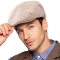 Wool Blend Tweed Herringbone Flat Cap I794