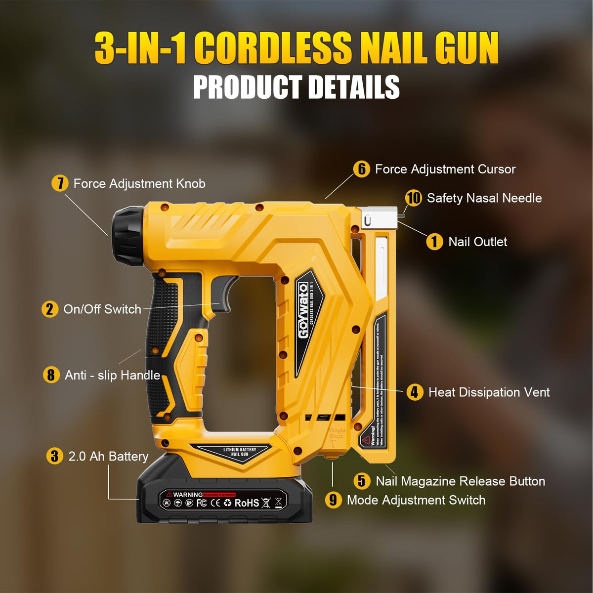 21V Cordless Staple Gun O5859