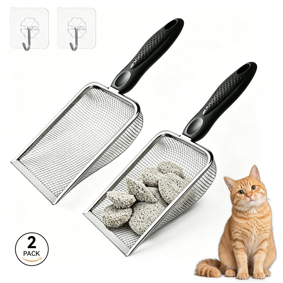 Metal Cat Litter Scoop 2 Pack Z347