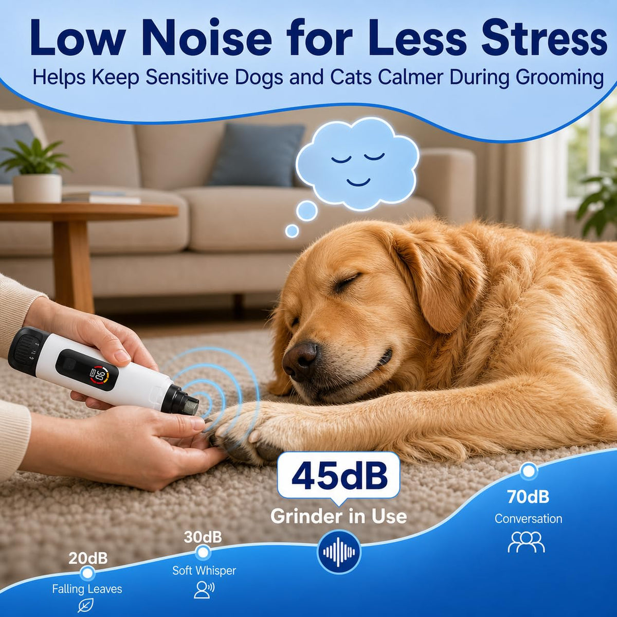 6-Speed Electric Pet Nail Grinder with LED Lights M1661