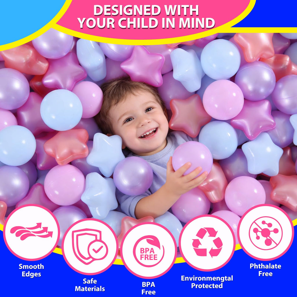 100 200 500 Pack Phthalate & BPA Free Plastic Ball Pit Balls O636664