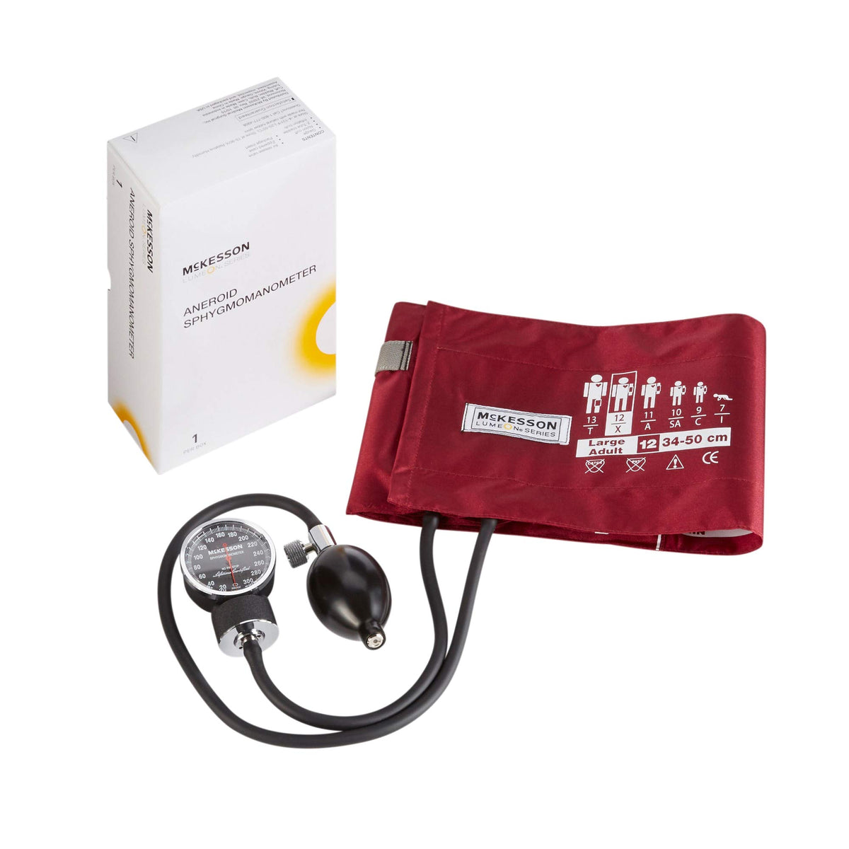 Aneroid Sphygmomanometer, Burgundy, Large, 34-50 cm, 1 ct C5295