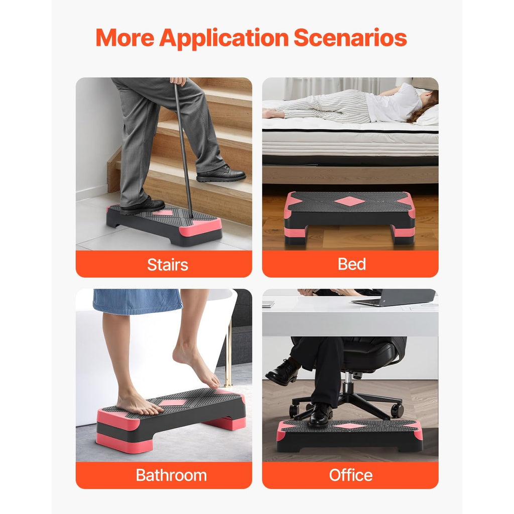 Adjustable Non Slip Aerobic Step Platform with 4 Risers C313