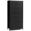 Black 6-Drawer Fabric Dresser N5858