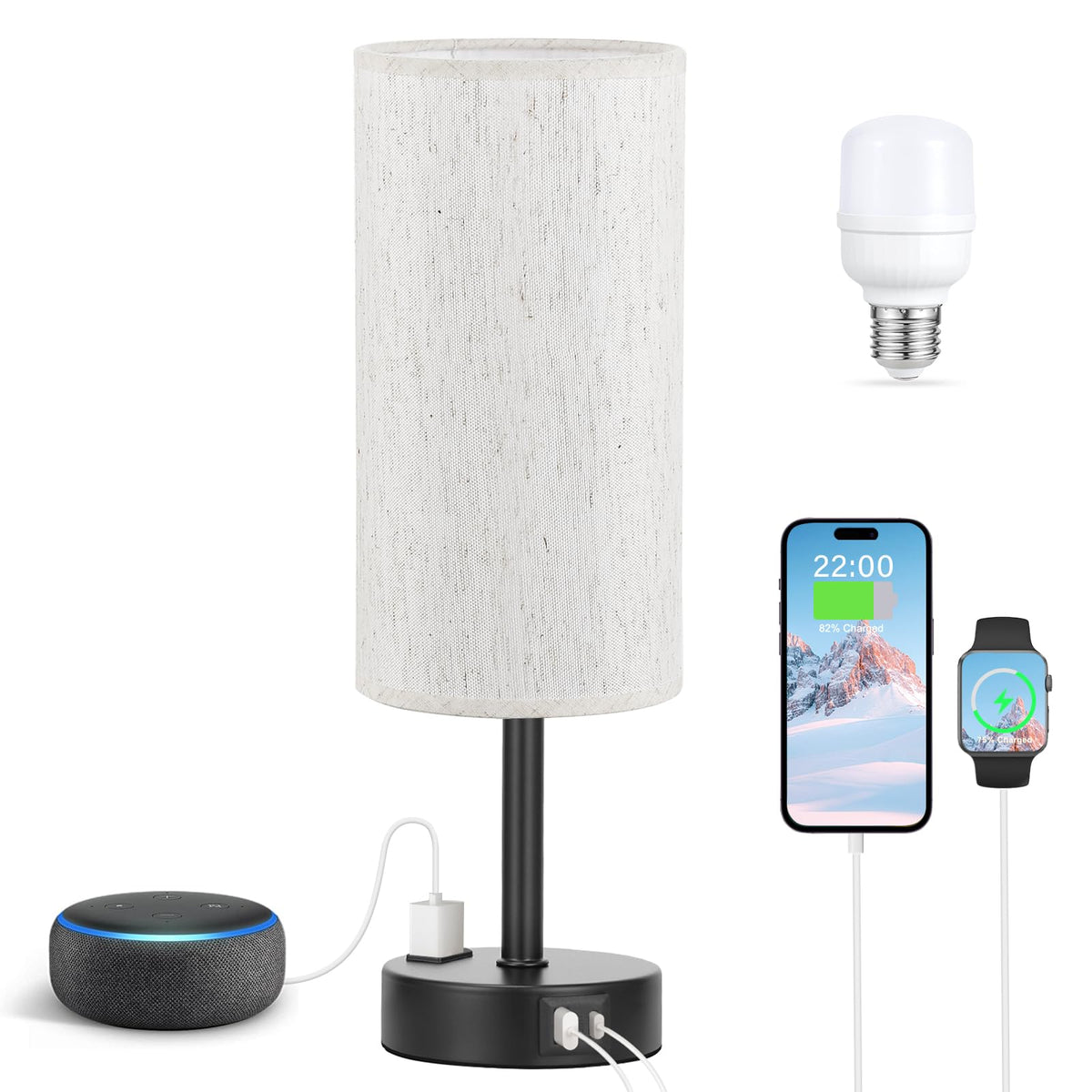 Turquoise Dimmable Touch Bedside Table Lamp P689