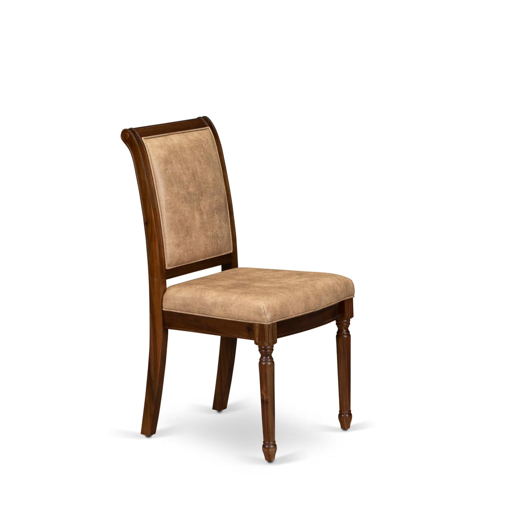 9 Piece Dining Table Set with 8 Beige Fabric Chairs F6477