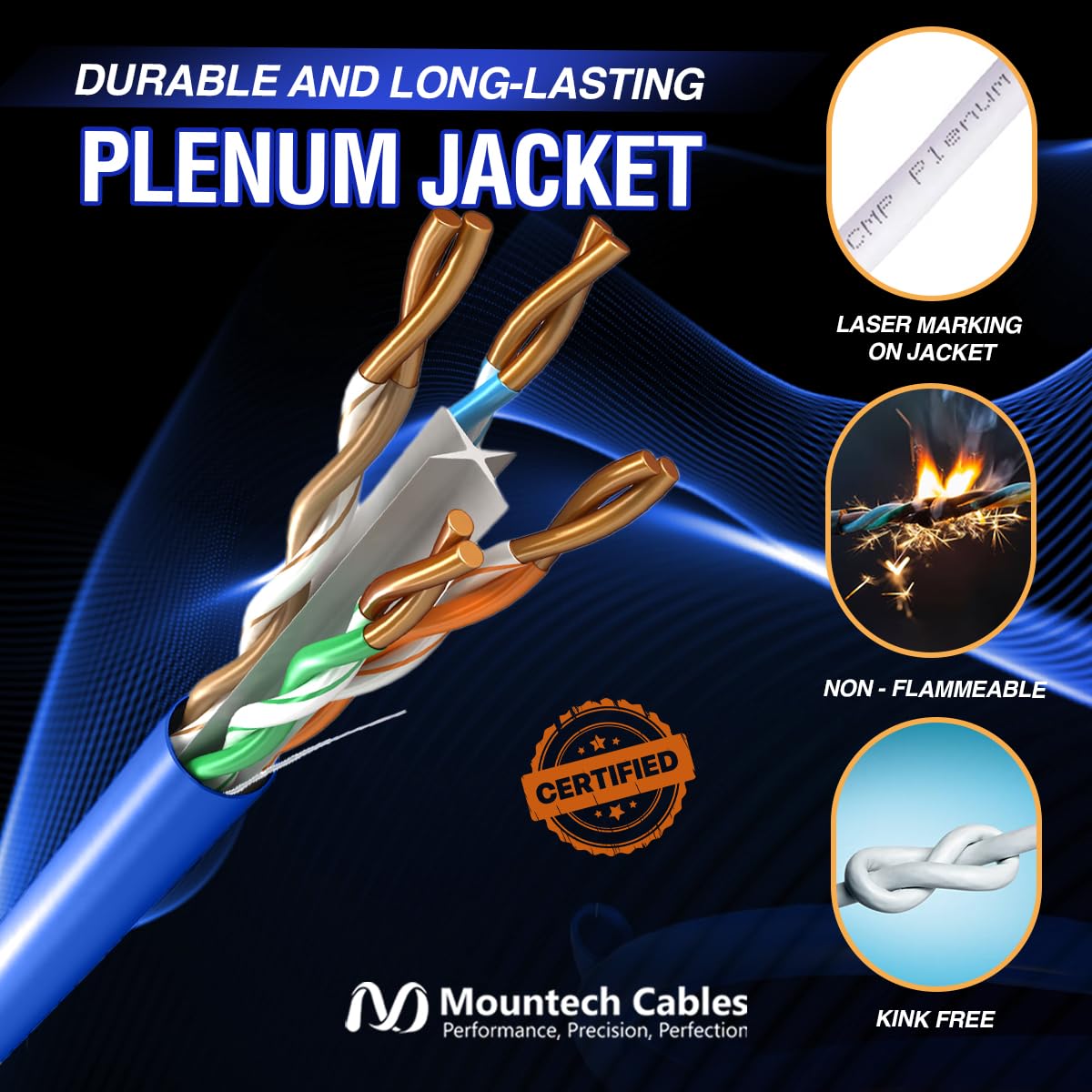 1000FT Blue Cat6 Plenum Ethernet Cable S306