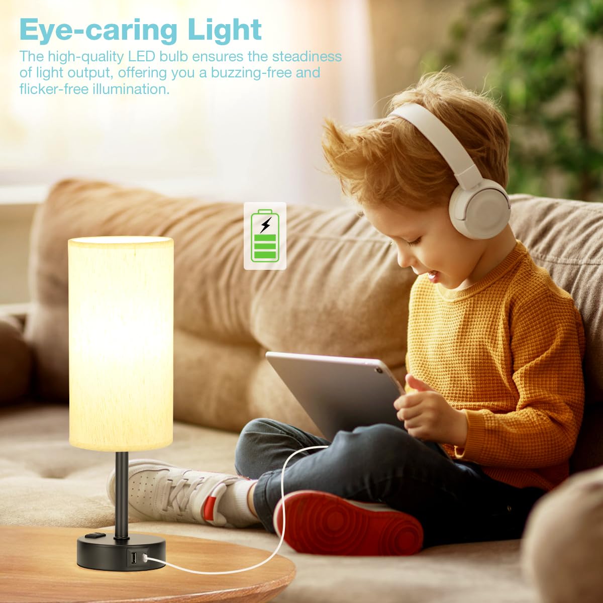 Turquoise Dimmable Touch Bedside Table Lamp P689