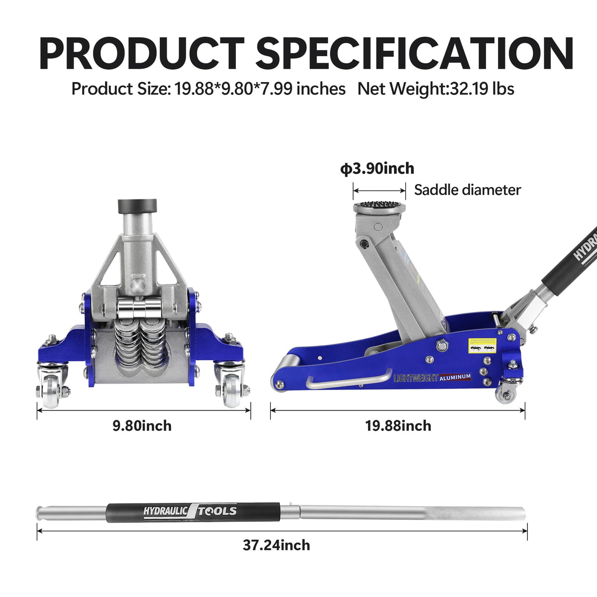1.5 Ton Low Profile Steel Floor Jack U8781