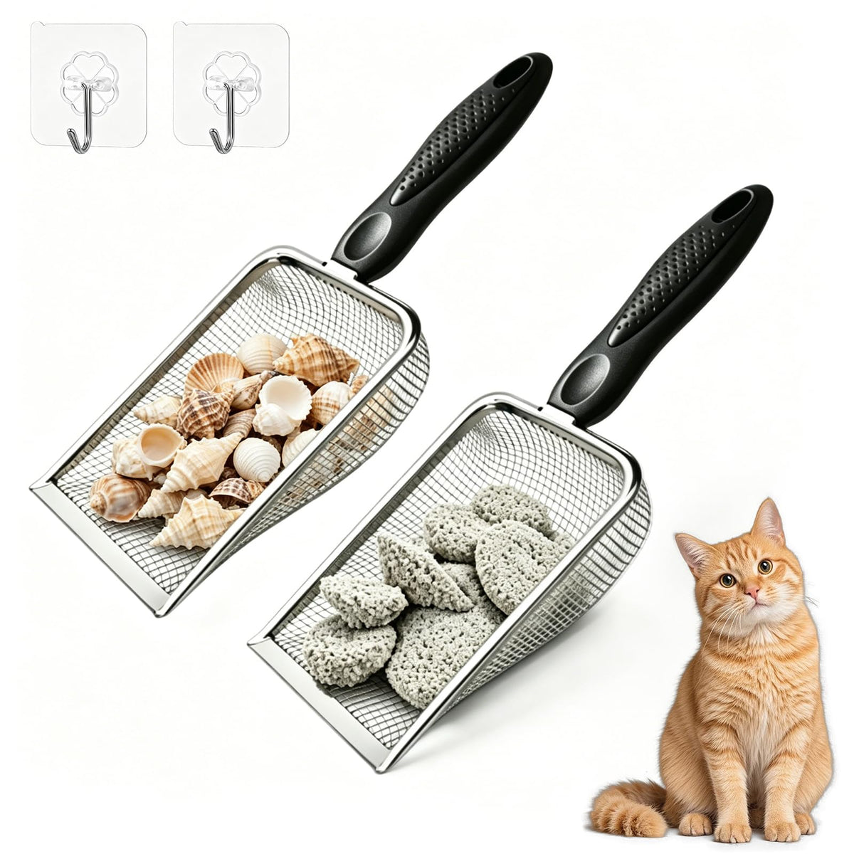 Metal Cat Litter Scoop 2 Pack Z347