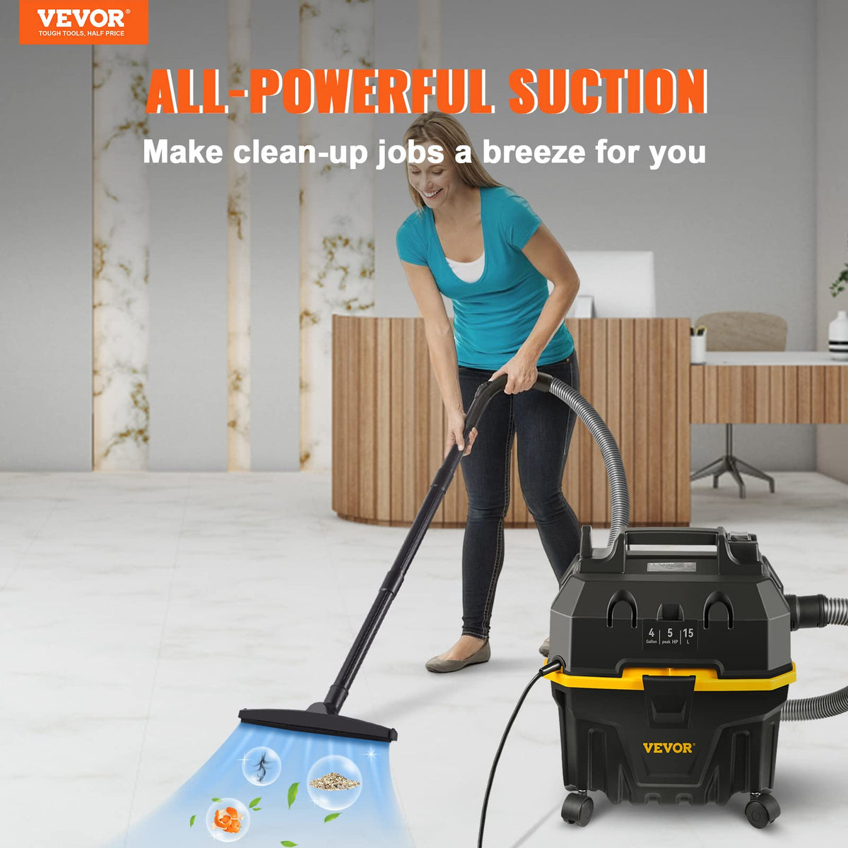 4 Gallon 5.0 Peak HP Wet and Dry Shop Vac Q149