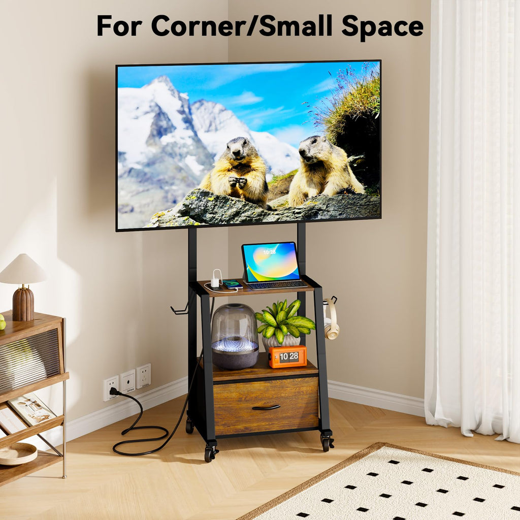 Rolling TV Stand on Wheels for 32-55 Inch TVs E334