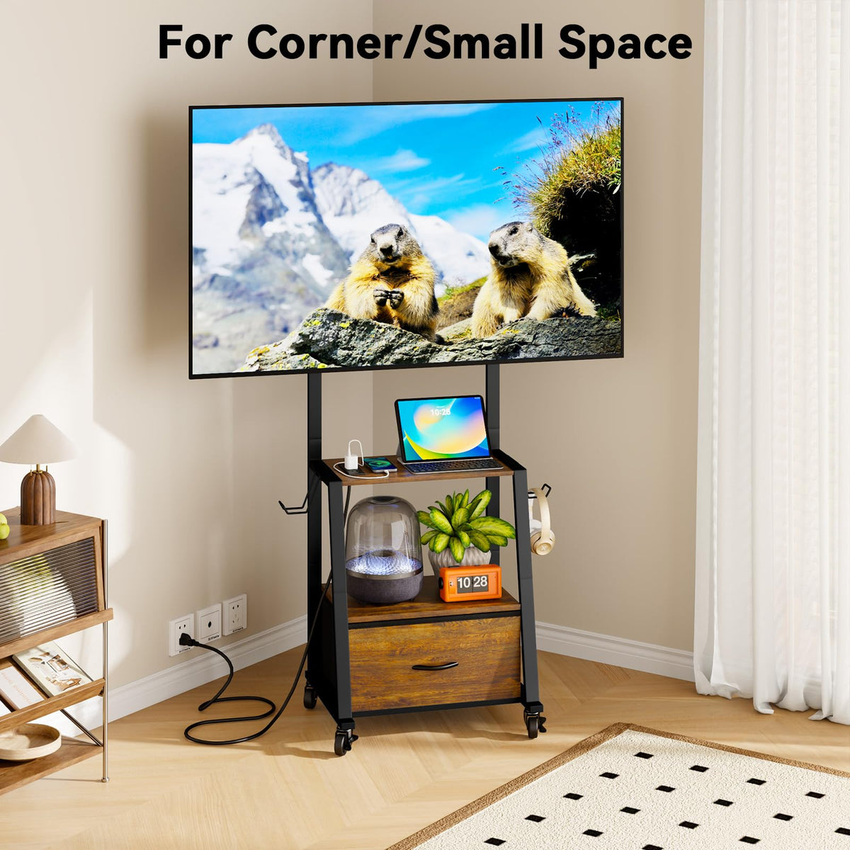 Rolling TV Stand on Wheels for 32-55 Inch TVs E334