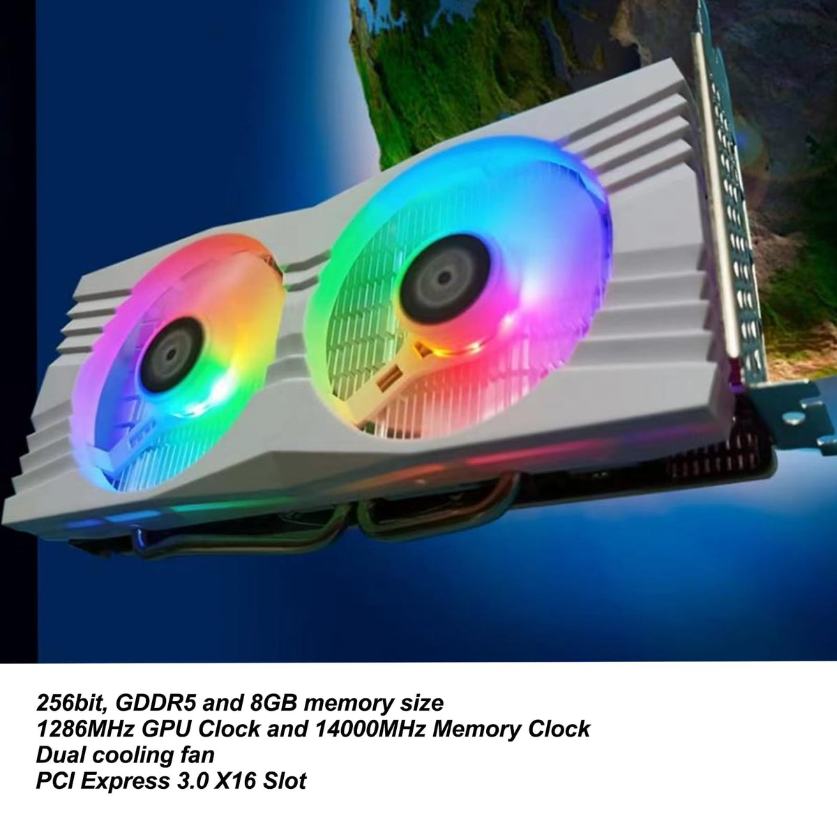 8GB GDDR5 RX 580 Graphics Card with Cooling Fans D1740