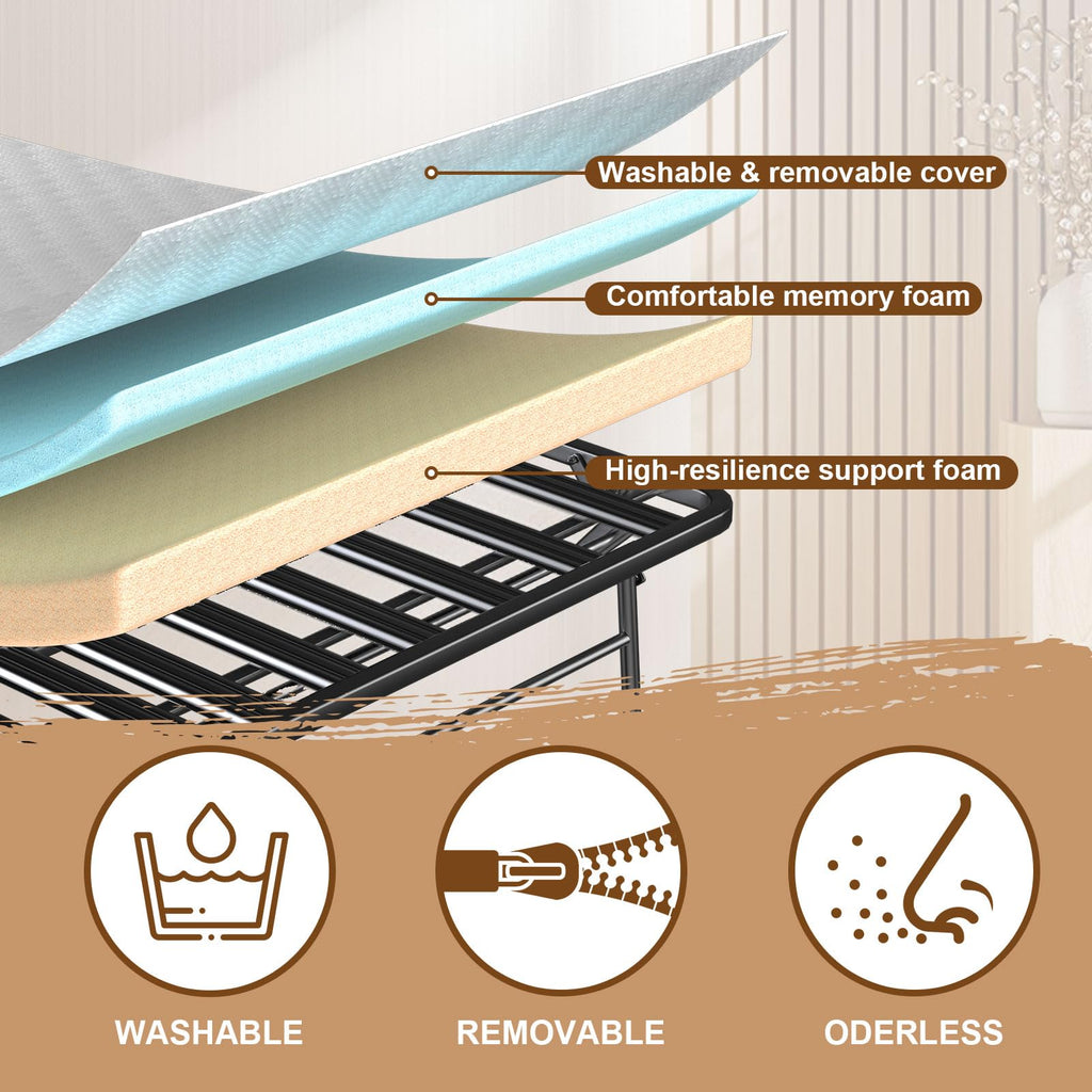 Folding Bed with Memory Mattress 75" x 38" Twin Z9372