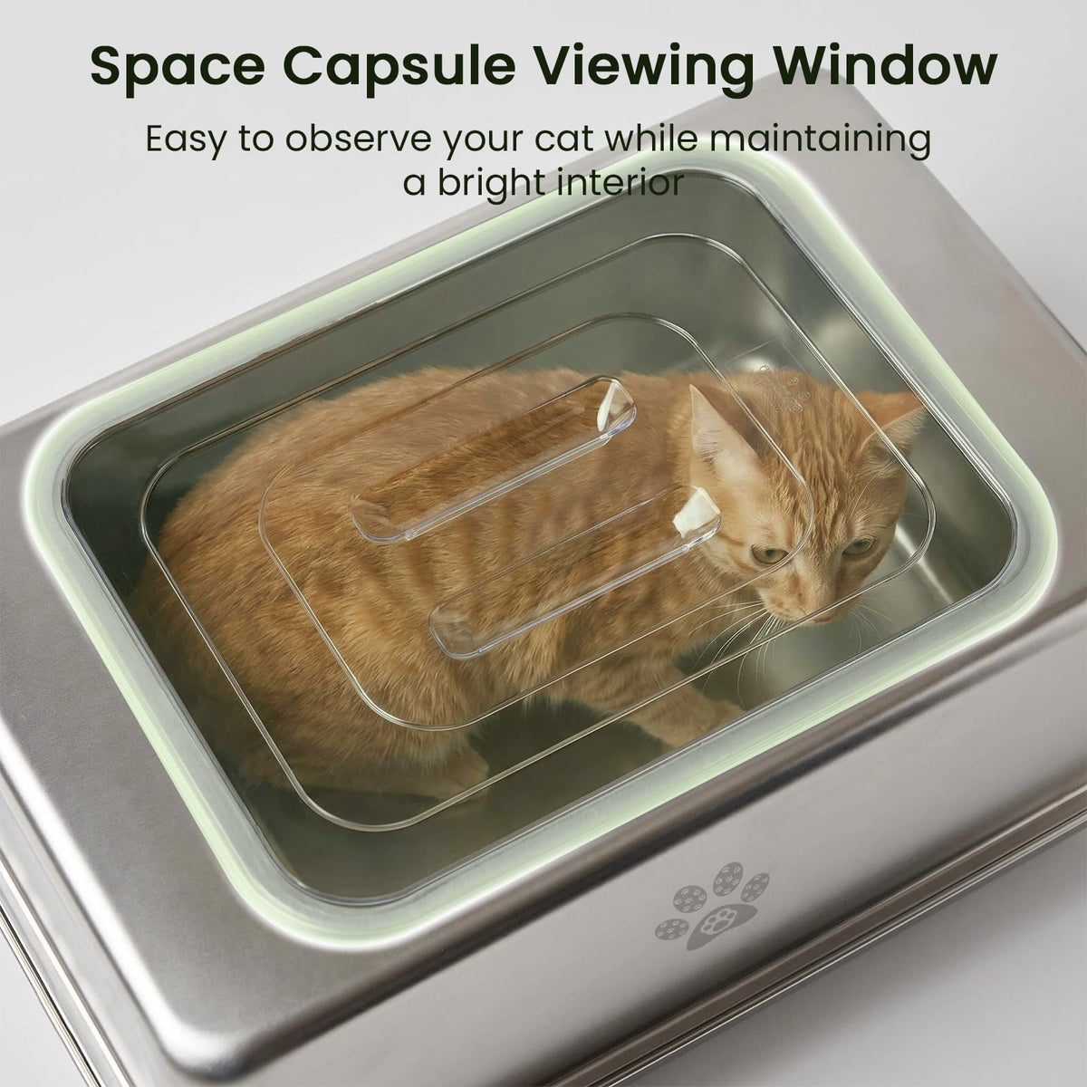 Enclosed Stainless Steel Cat Litter Box with Lid G479