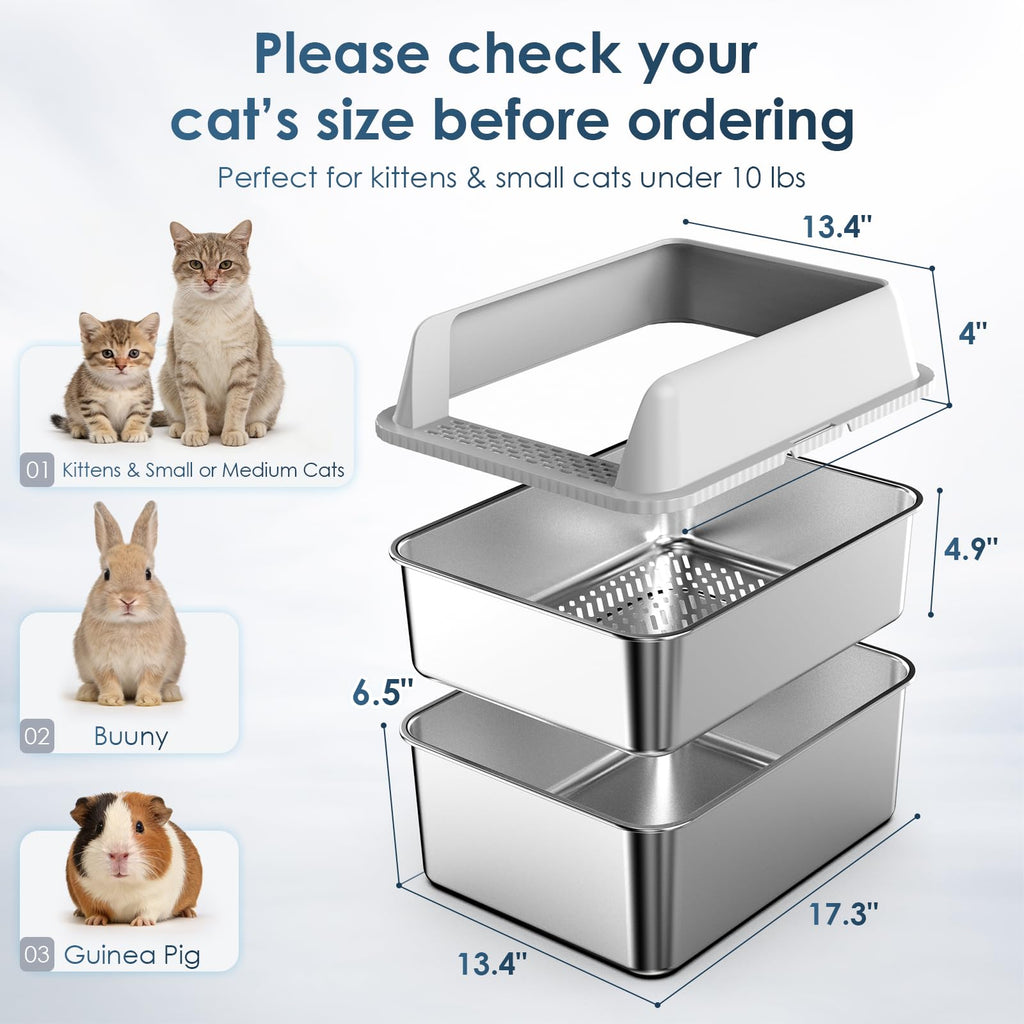 Enclosed Stainless Steel Sifting Litter Box M5962