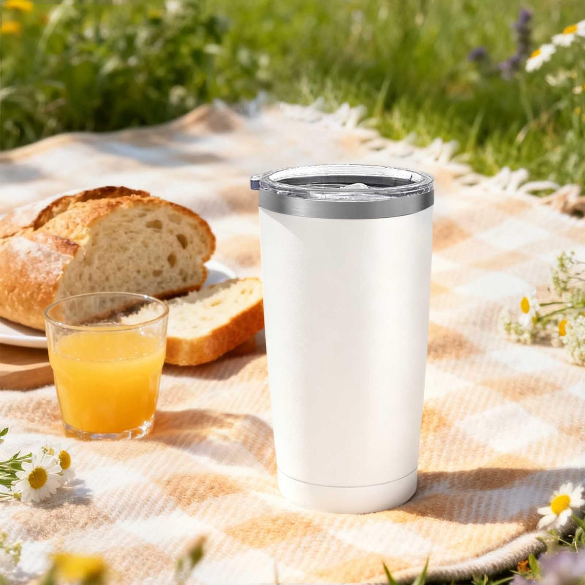 20 Pack Stainless Steel Insulated Tumbler 20oz White J798