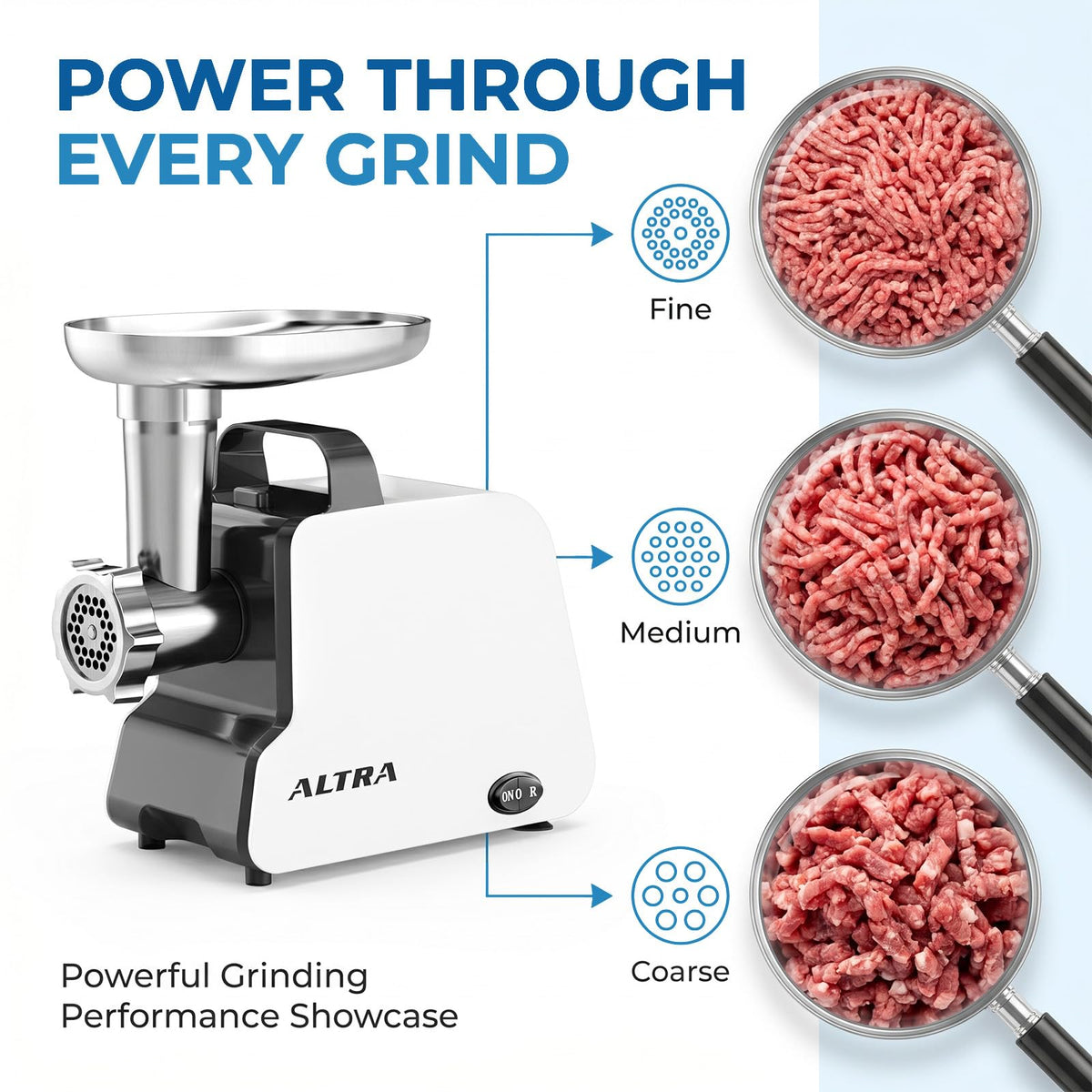 2300W Electric Meat Grinder with 2 Blades and 3 Grinding Plates B772