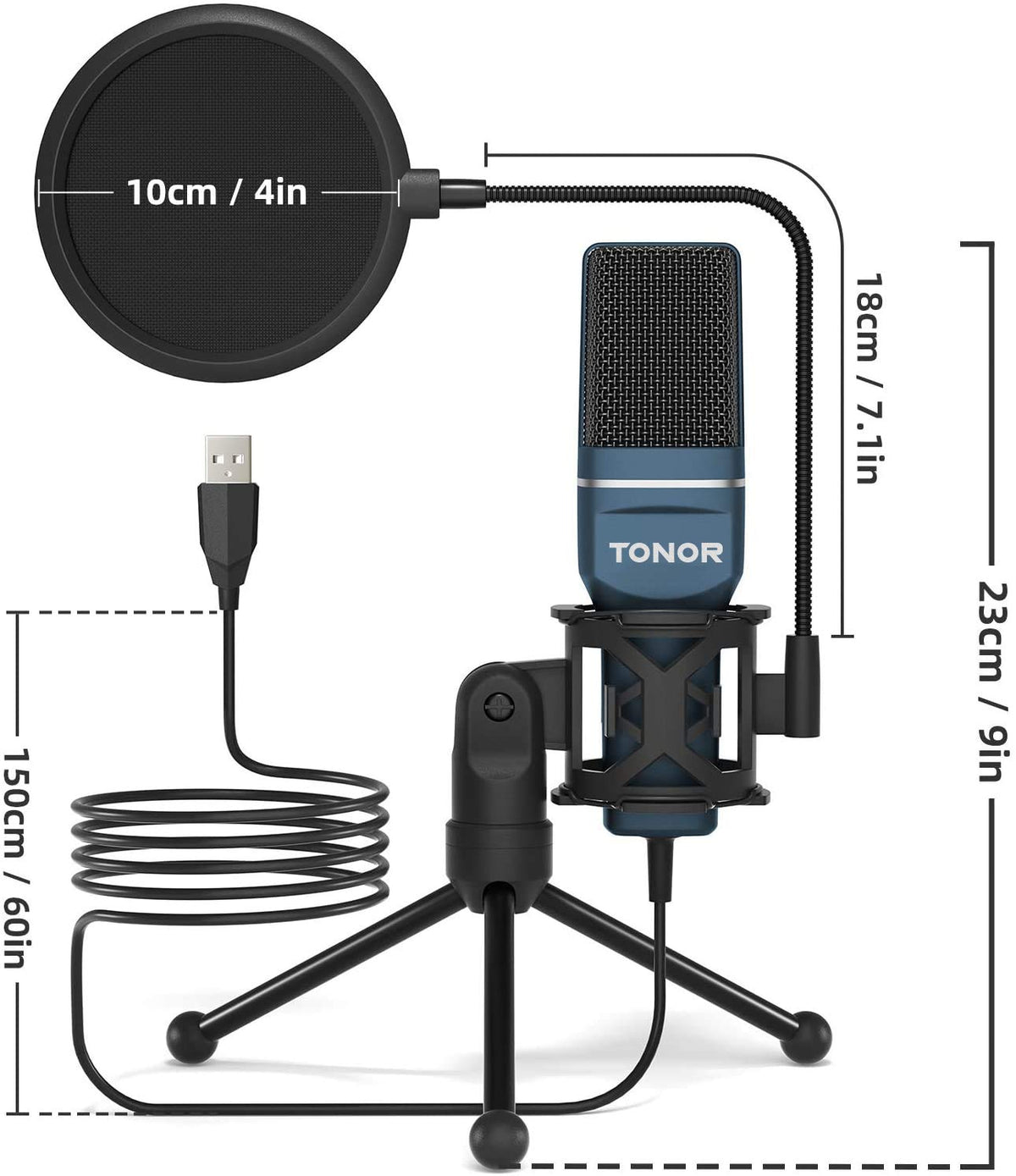 USB Microphone and Microphone Arm Stand R654393
