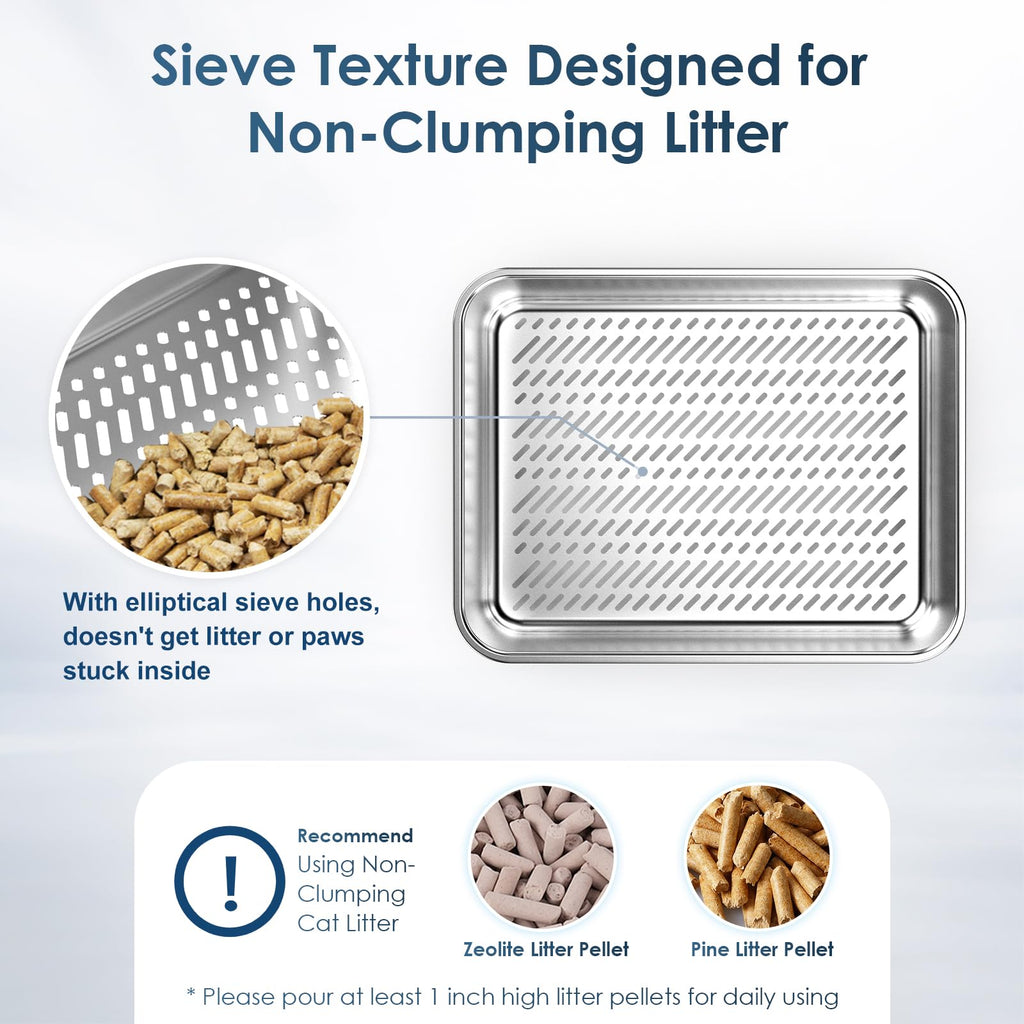 Enclosed Stainless Steel Sifting Litter Box M5962