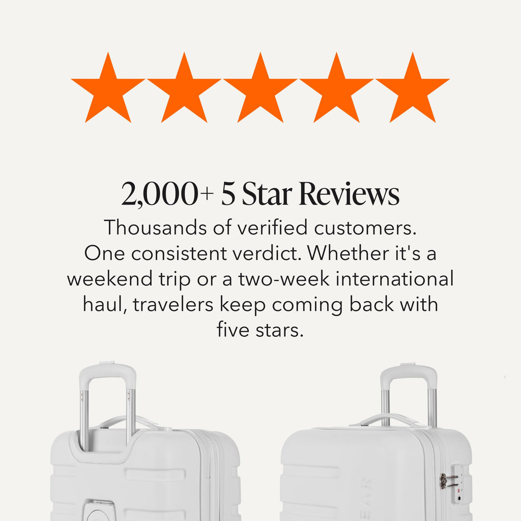 White 19-Inch Hardside Expandable Carry-On Spinner Luggage V344
