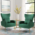 Velvet Accent Chairs Set of 2 Green M190262