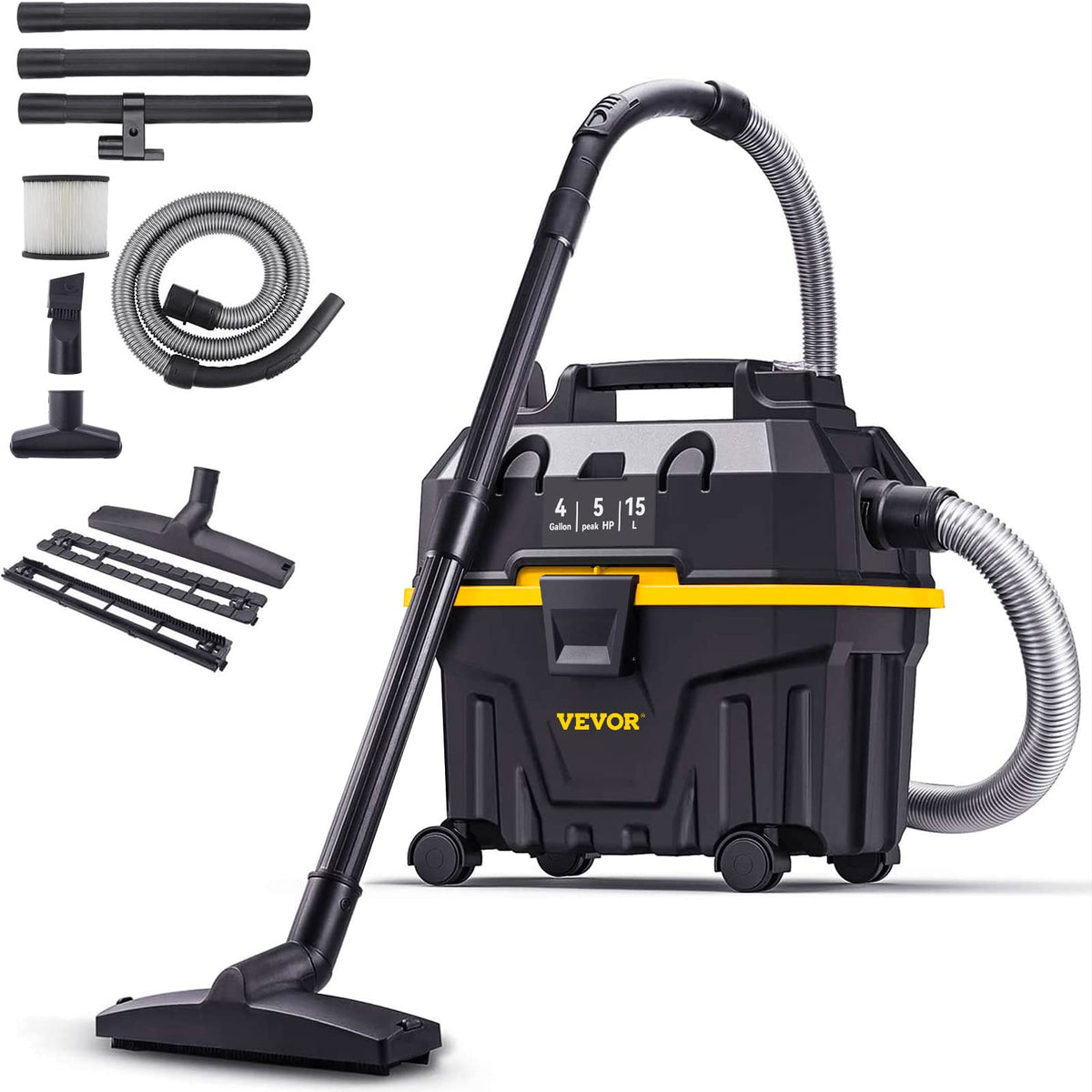 4 Gallon 5.0 Peak HP Wet and Dry Shop Vac Q149