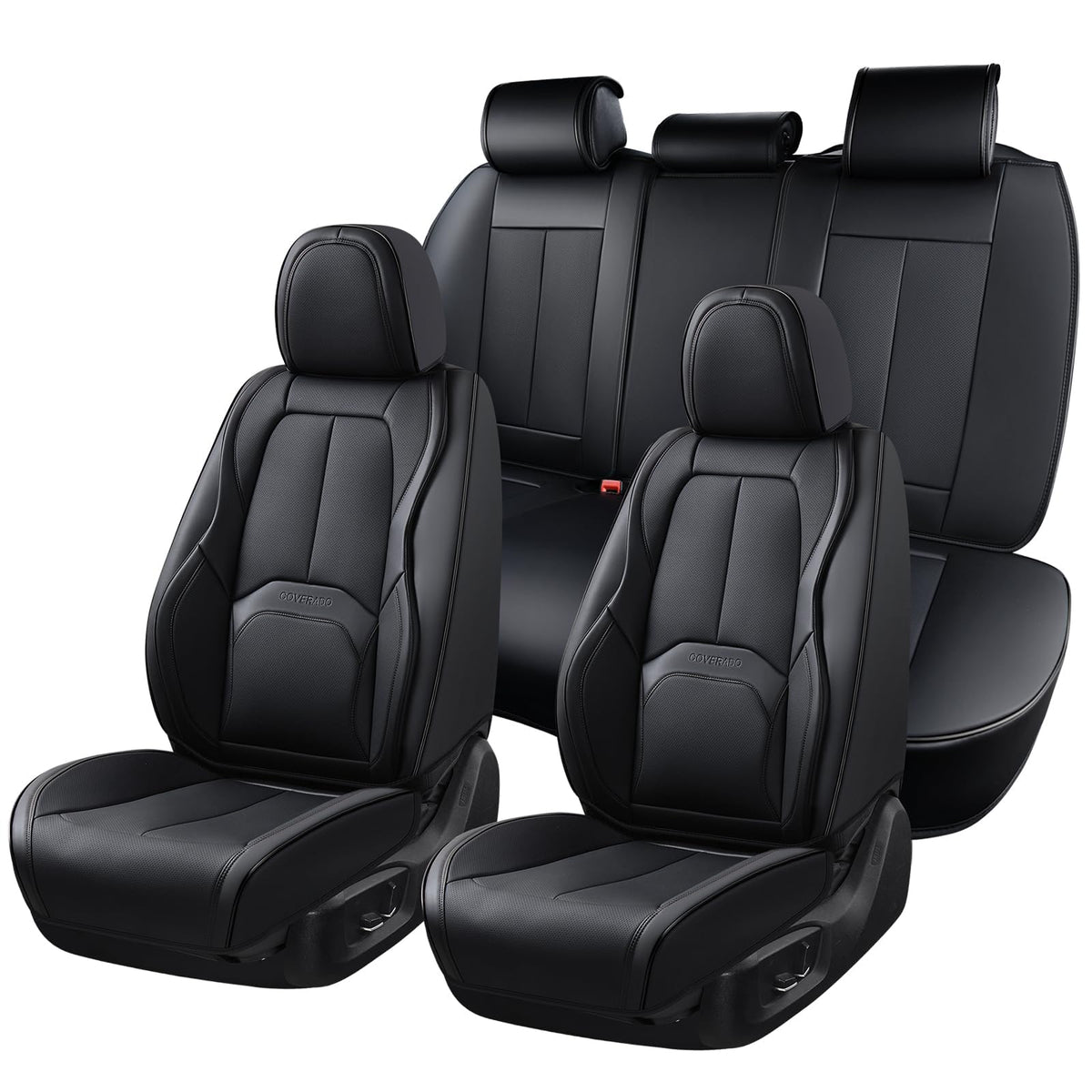 Black Leather Car Seat Covers Full Set R480