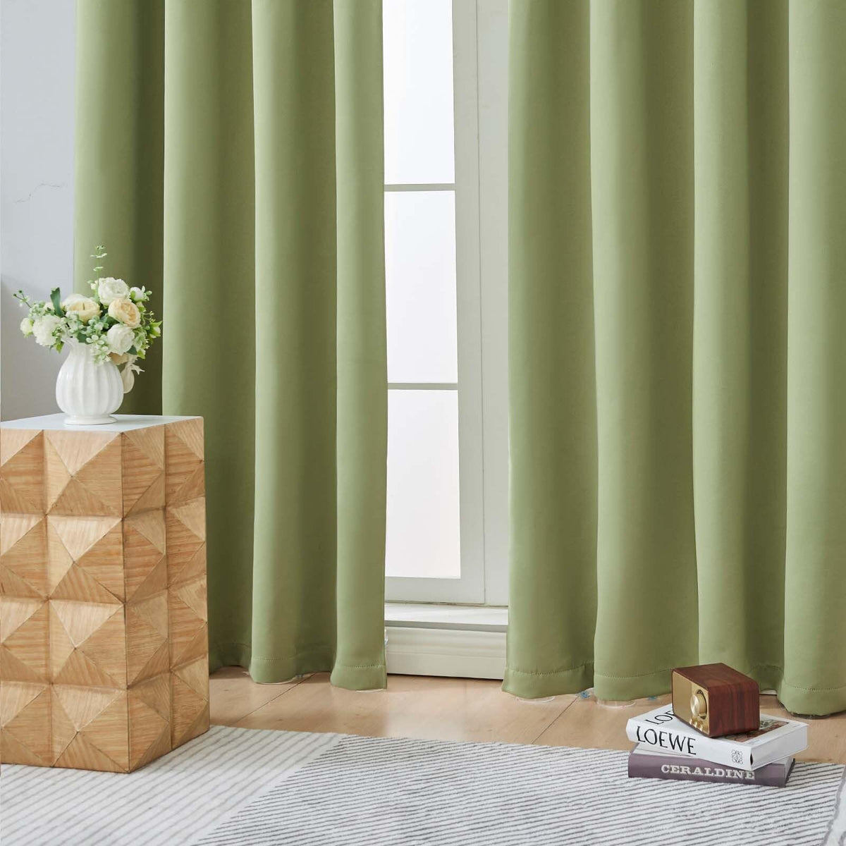 Sage Green 72 Inch Blackout Curtains 2 Panels Set G805165