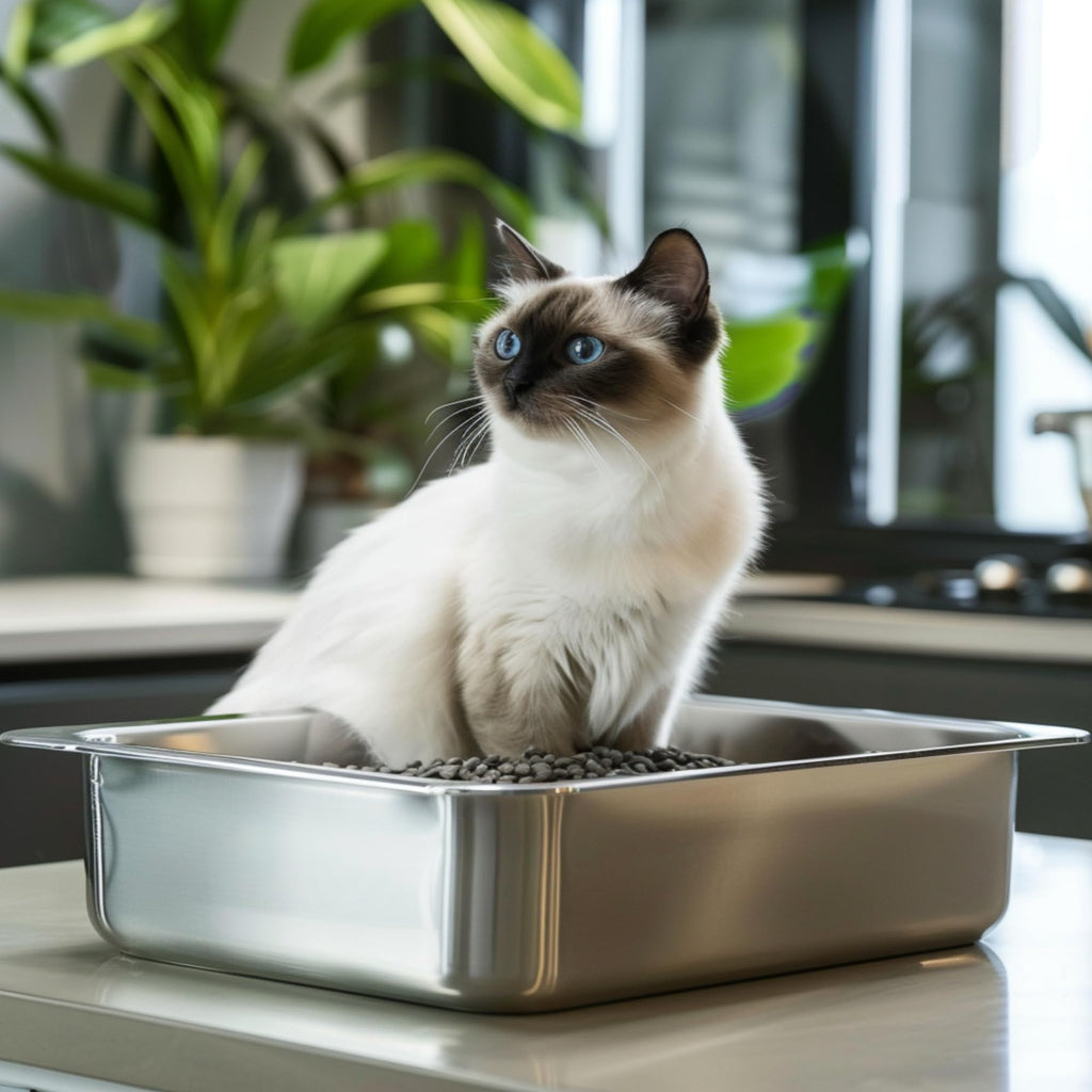 Large Stainless Steel Cat Litter Box X6422