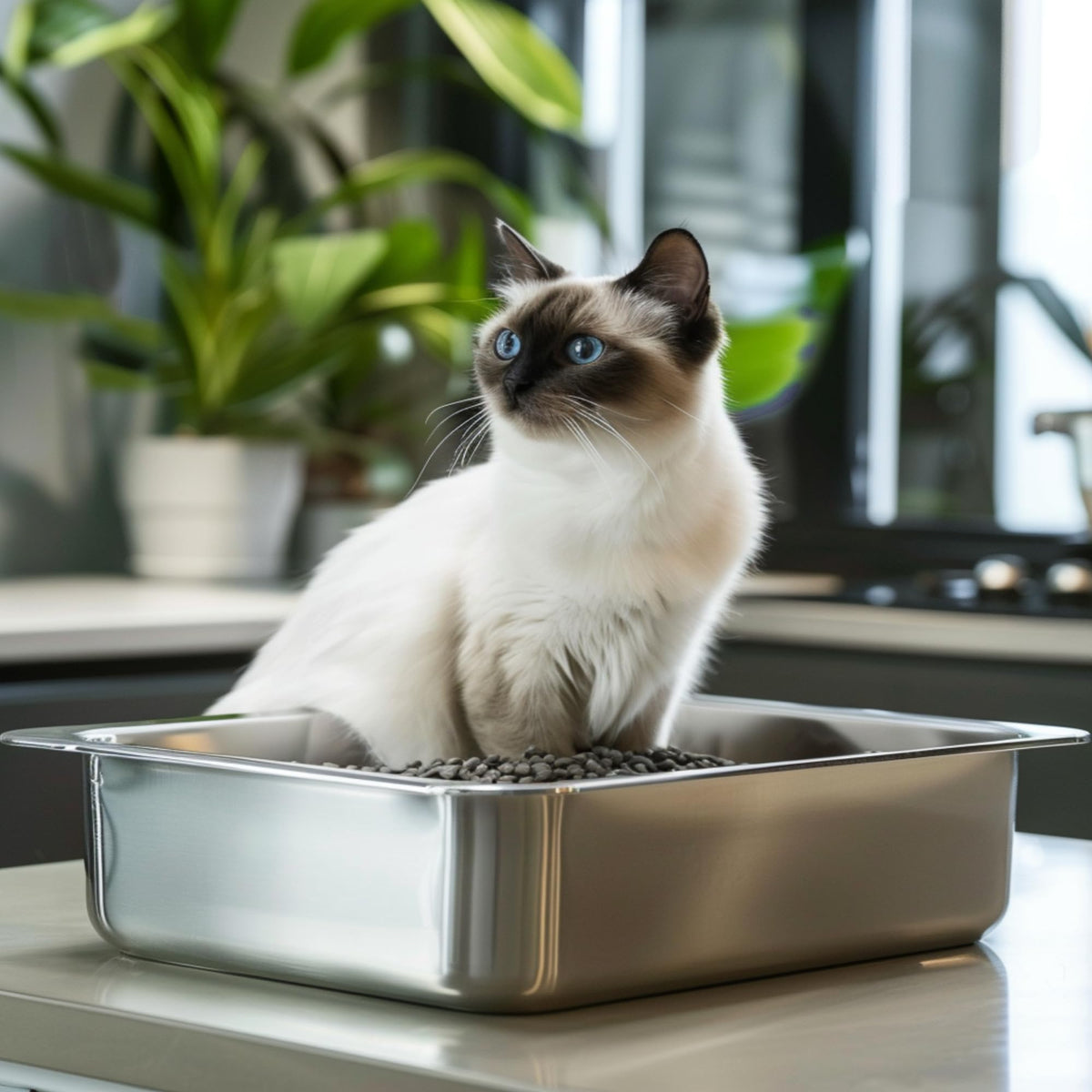 Large Stainless Steel Cat Litter Box X6422