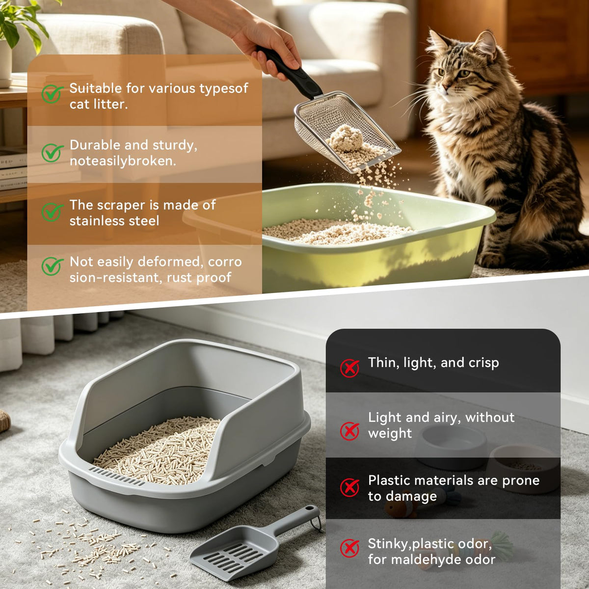 Metal Cat Litter Scoop 2 Pack Z347