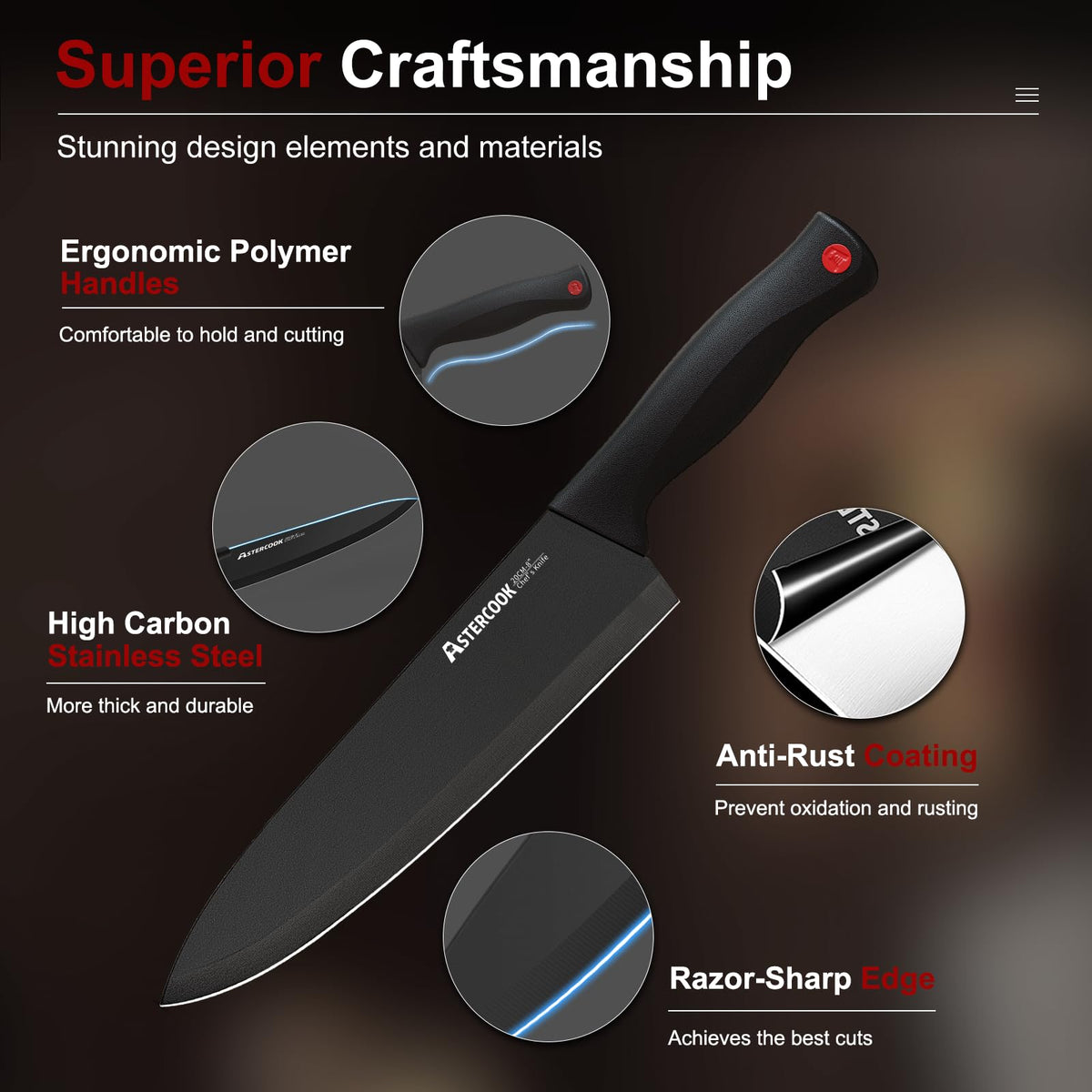 15 Pc German Knife Set with Block and Sharpener X2728