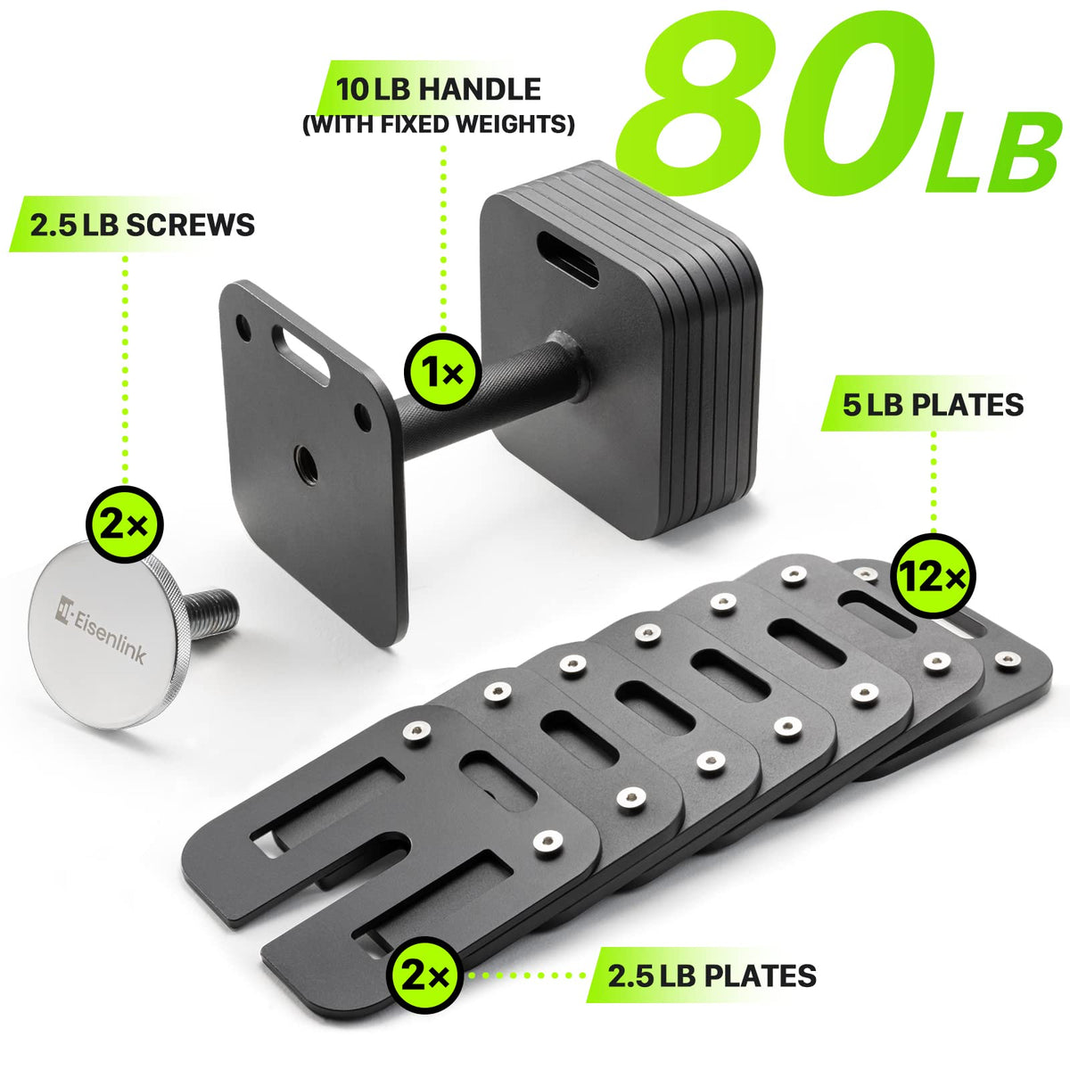 Adjustable Dumbbell Set 10-50lb O1291