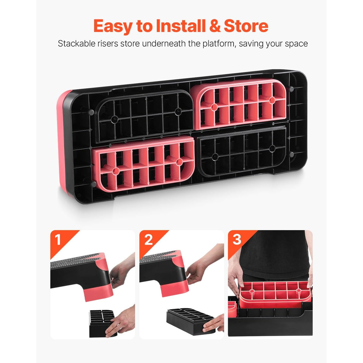 Adjustable Non Slip Aerobic Step Platform with 4 Risers C313