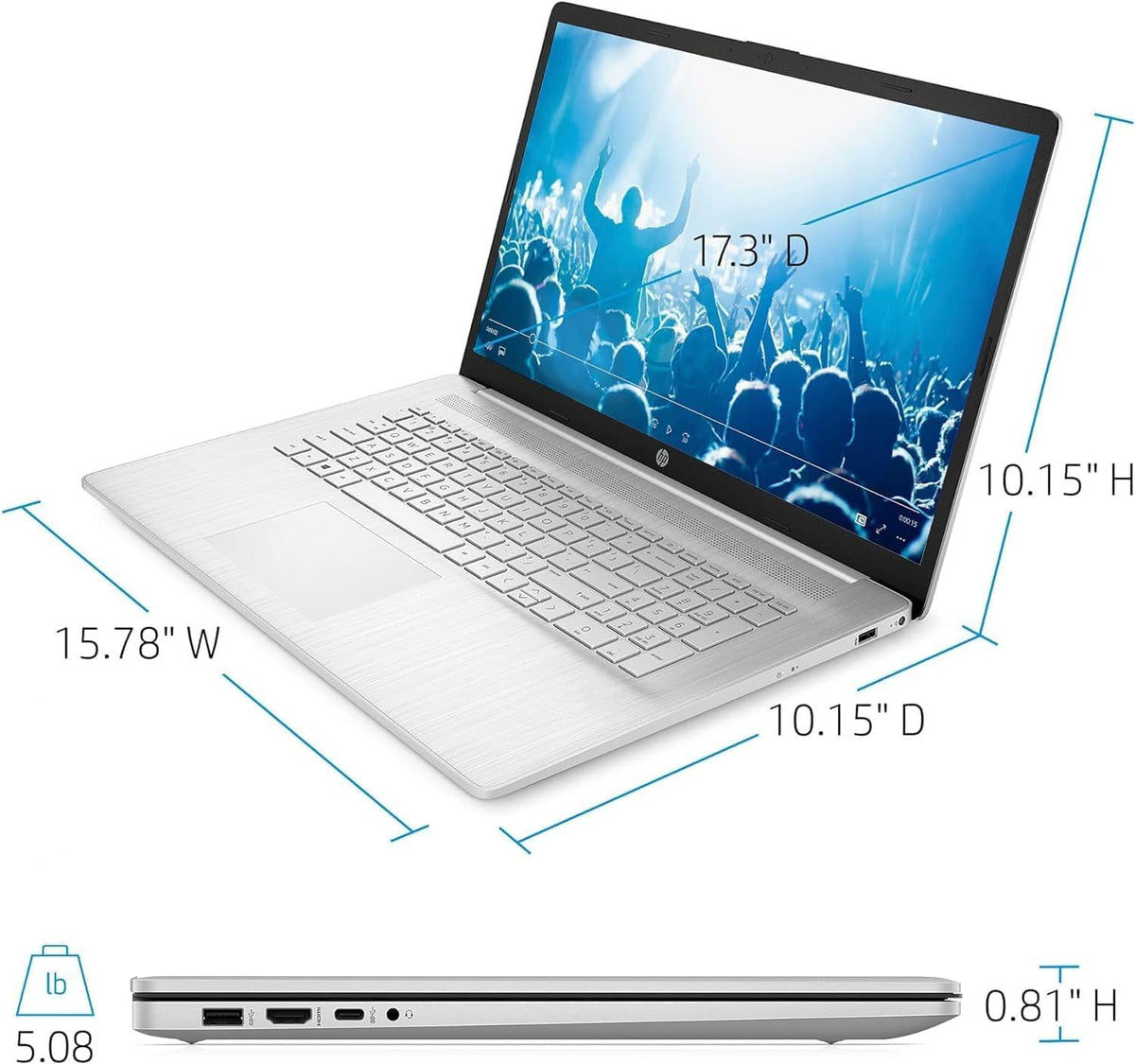 17.3" Touchscreen Laptop AMD Ryzen 5 16GB RAM 1TB SSD Natural Silver V403800