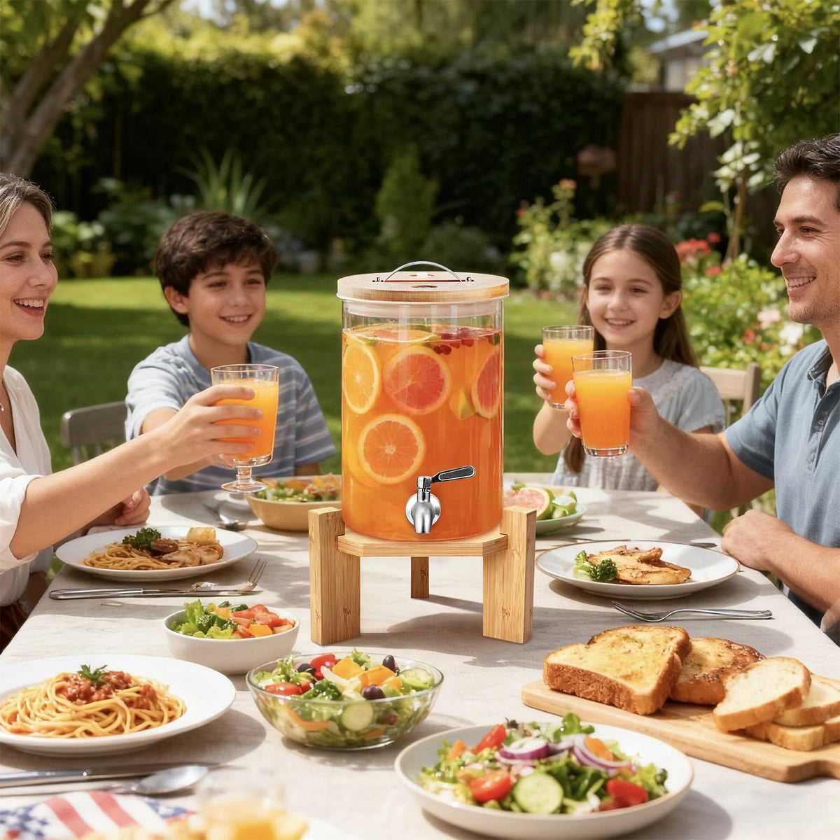 2.1 Gallon Glass Drink Dispenser with Stand J365983