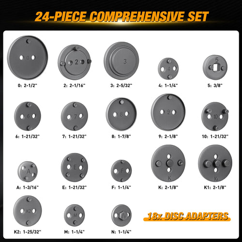 22pc Disc Brake Caliper Compression Tool Set L453605