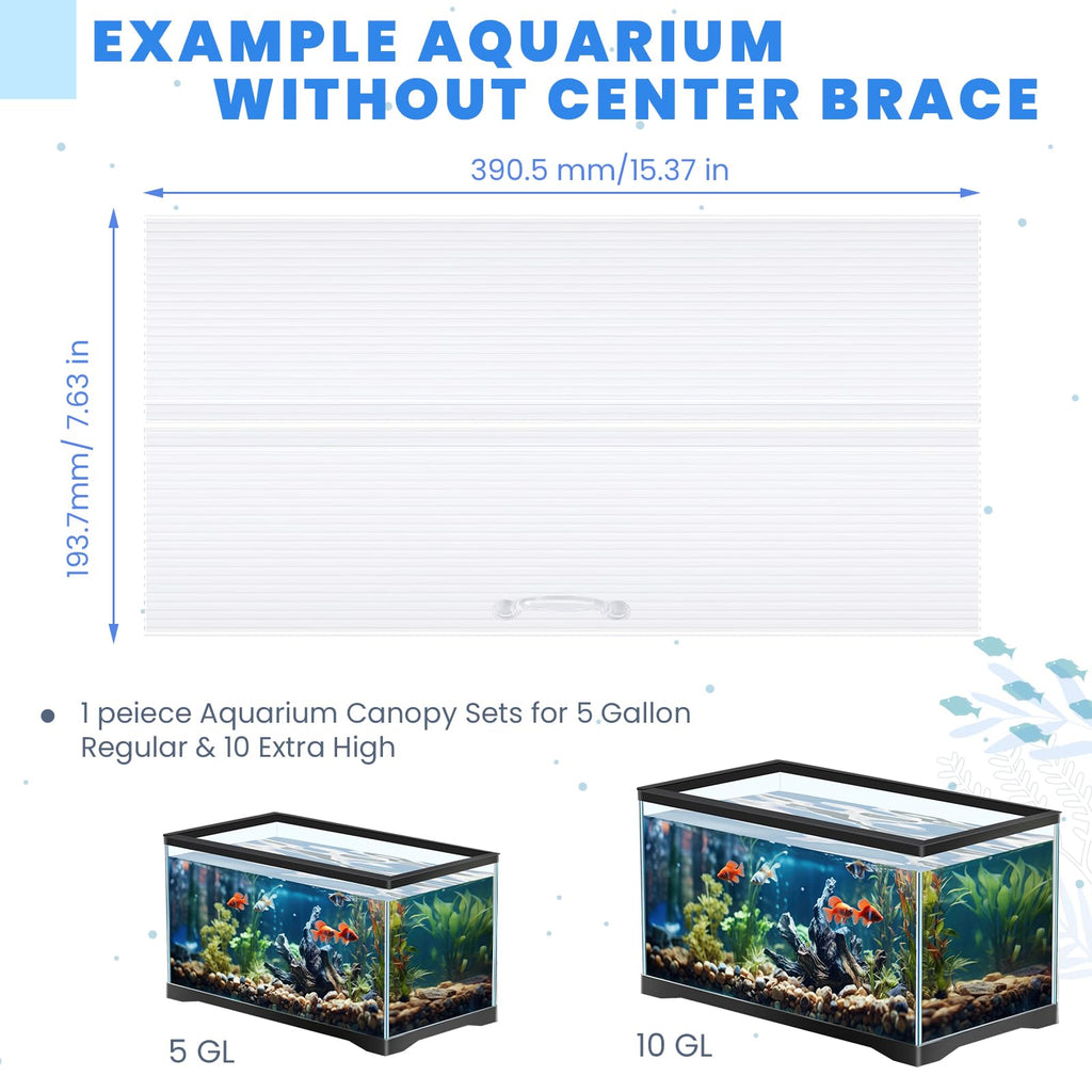 Clear 16 x 8 Inch Aquarium Lids Canopy Set M502